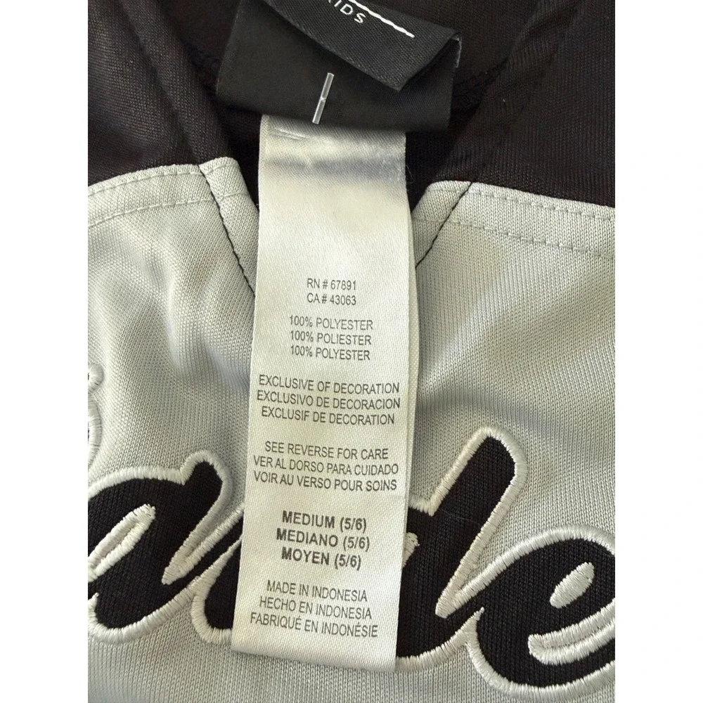 NFL Team Apparel Las Vegas Raiders Kids Cheerleader Dress Black Silver Size 5/6